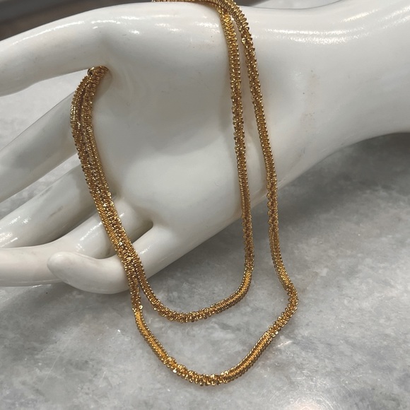 ION Plated YG Stainless Steel Duo Link Necklace - Picture 1 of 11